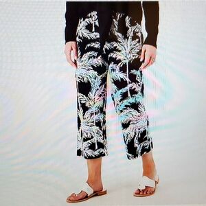 Belle Beach by Kim Gravel Black & White Print Pull-On Capris 1XT